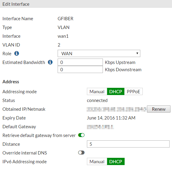 Create wan1 subinterface